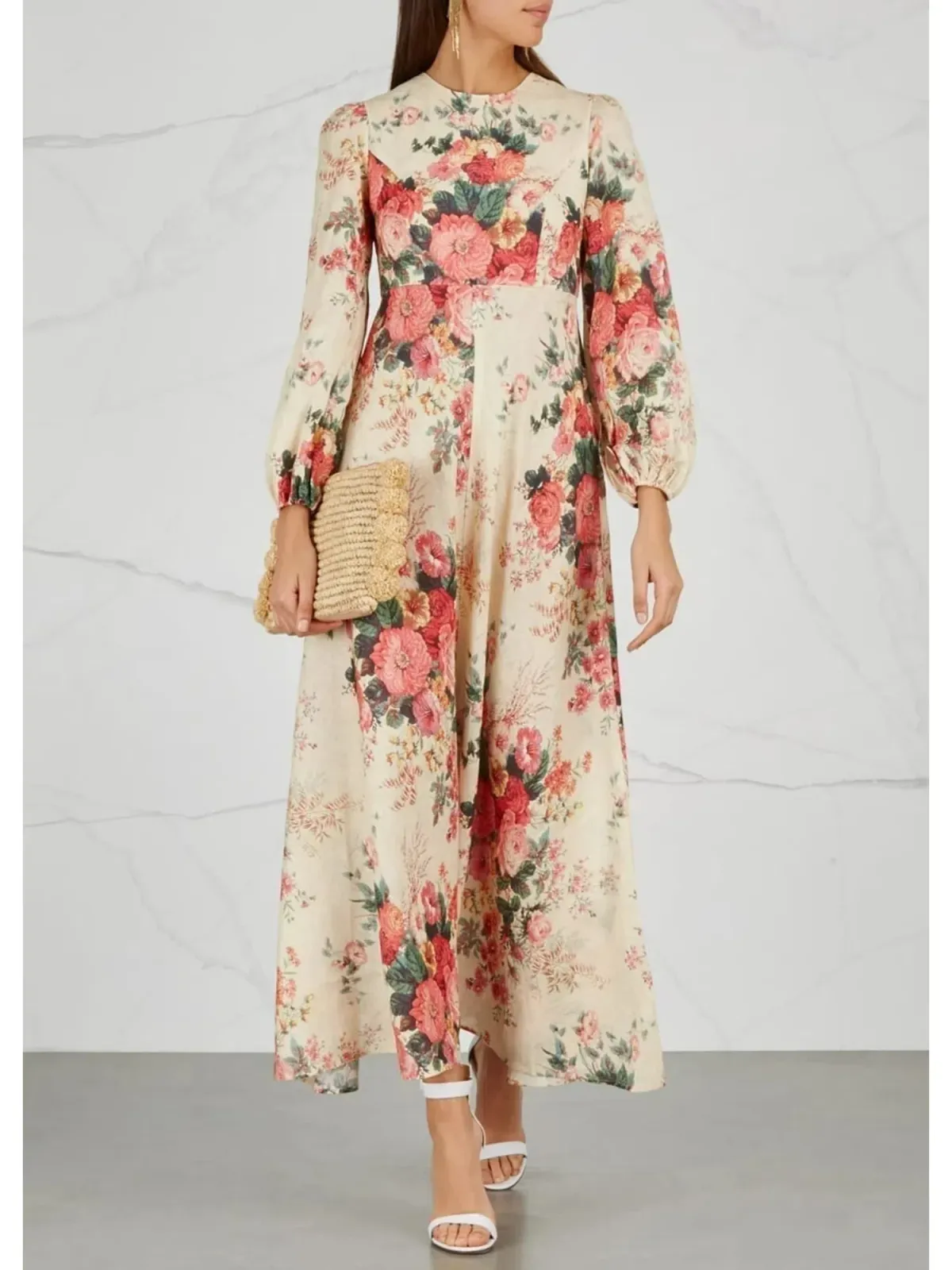 Zimmermann Laelia Linen Maxi Dress Floral Size 6 - Image 1