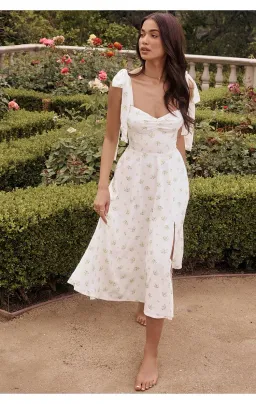 House Of CB Alicia Ivory Floral Midi Sundress White Size XS / AU 6 for rent on The Volte - image 1