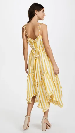 Zimmermann Lumino Floating Stripe Dress Yellow Size 6 for rent on The Volte - image 3
