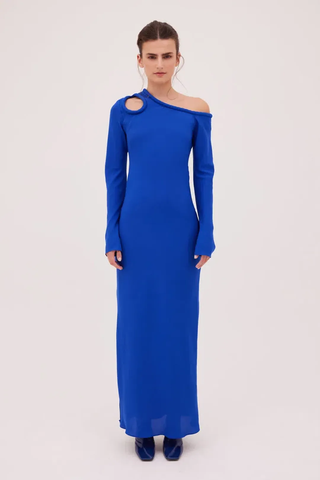 Bianca Spender Vivian Satin Dress Cobalt Size 2 / Au 10 for rent on The Volte - main image