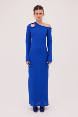 Bianca Spender Vivian Satin Dress Cobalt Size 2 / Au 10 for rent on The Volte - image 1