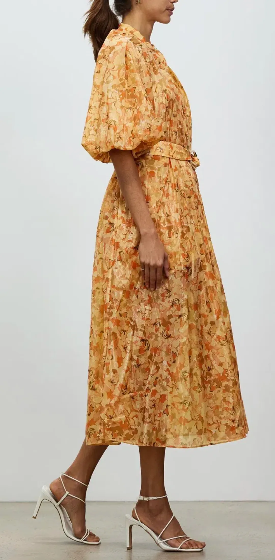 Acler Cranhurst Midi Dress Peach Parfait Size 16 for rent on The Volte - main image