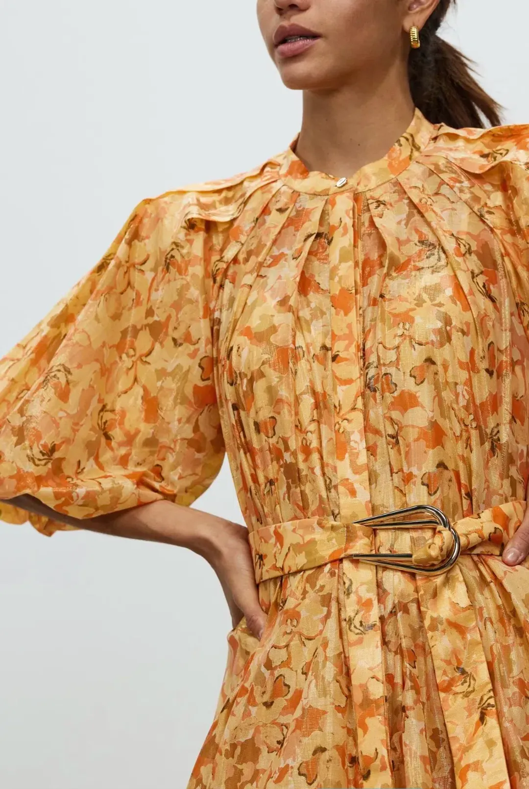 Acler Cranhurst Midi Dress Peach Parfait Size 16 for rent on The Volte - main image