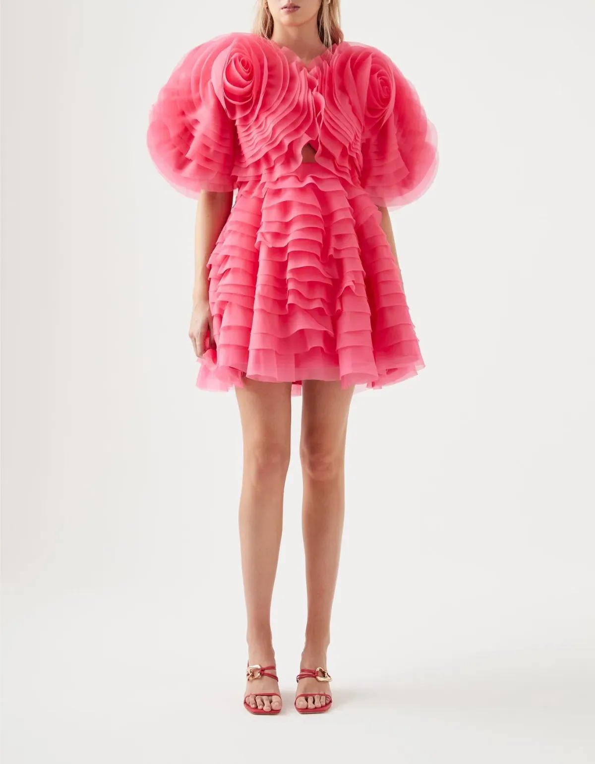 Aje Amour Ruffle Mini Dress Pink Size 8 / S - Image 1