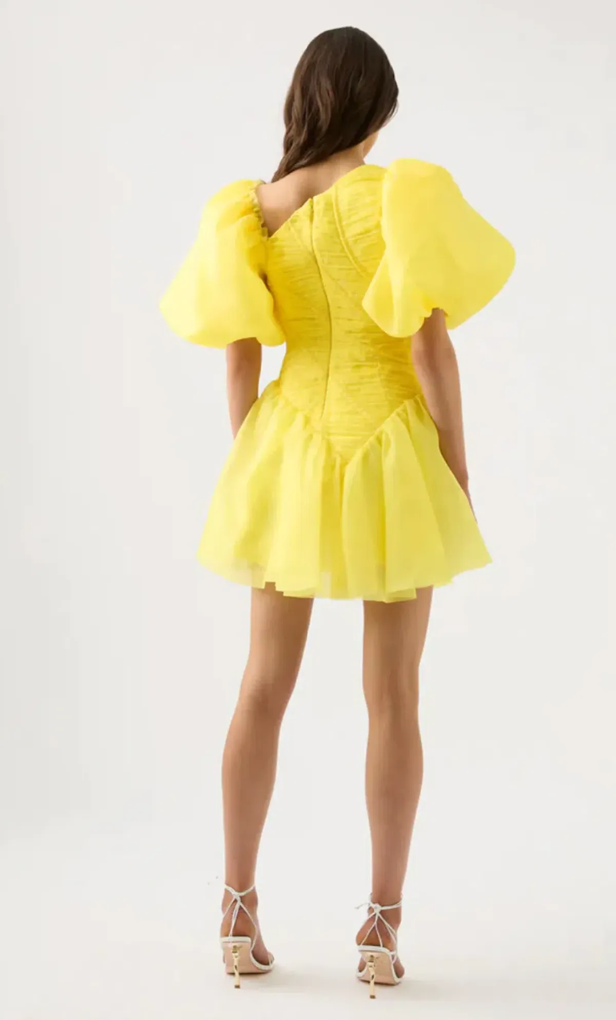 Aje Dawn Ruched Mini Dress Yellow Size 6 / XS - Image 3