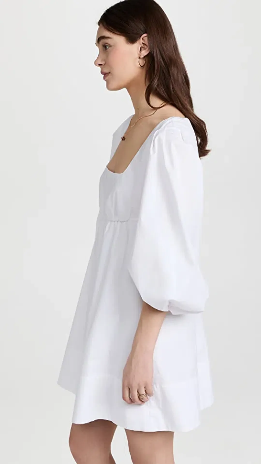 Staud Sophie Babydoll Mini Dress White Size 8 for rent on The Volte - main image