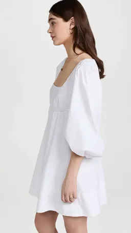 Staud Sophie Babydoll Mini Dress White Size 8 for rent on The Volte - image 4