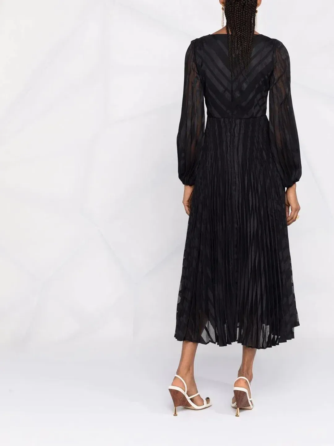 Zimmermann Burnout Sunray Midi Dress Black Size 4 / AU 16 for rent on The Volte - main image