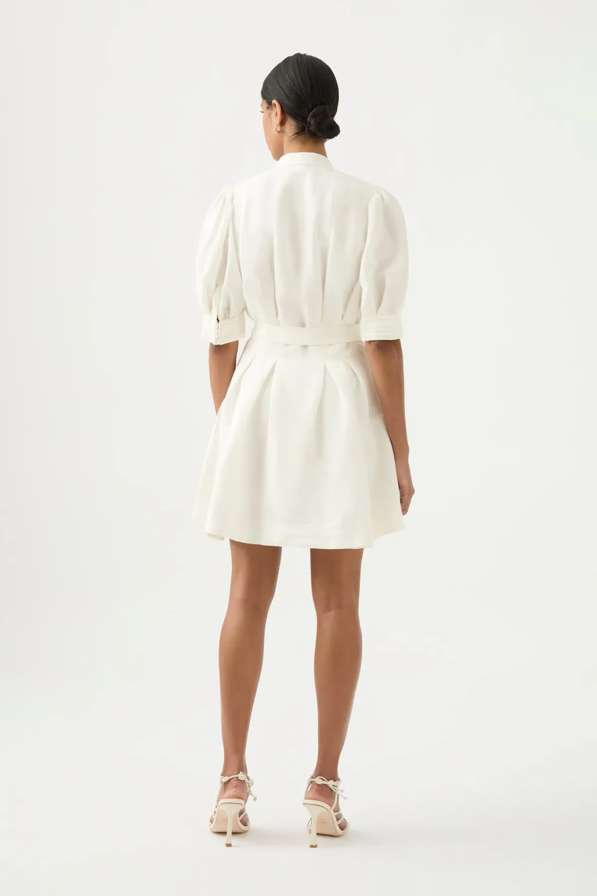 Aje Eden Box Pleat Mini Dress White Size AU 10 - Image 3