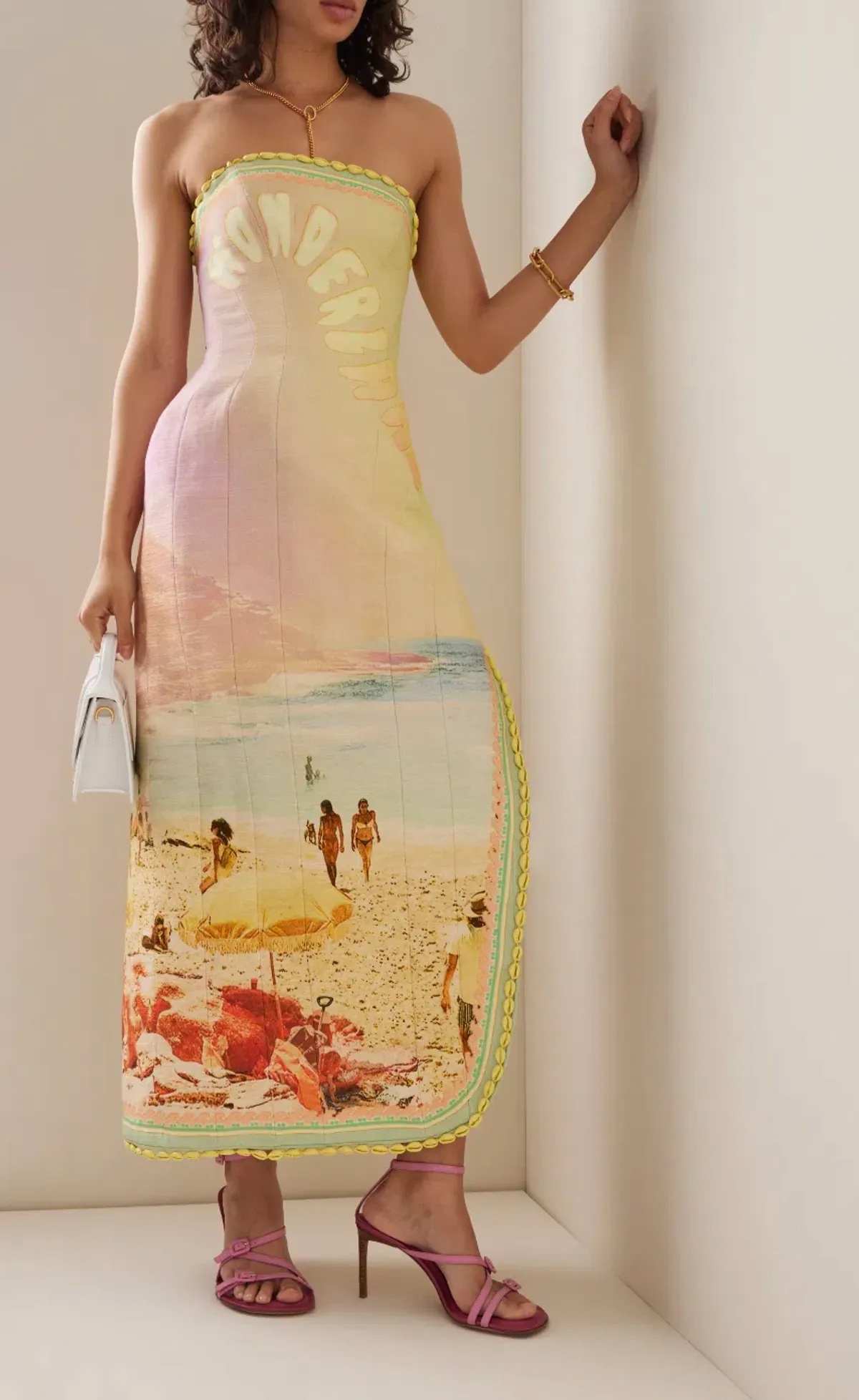 Zimmermann Poster Print Coaster Structured Midi Dress Multi Size 0 / AU 8 - Image 1