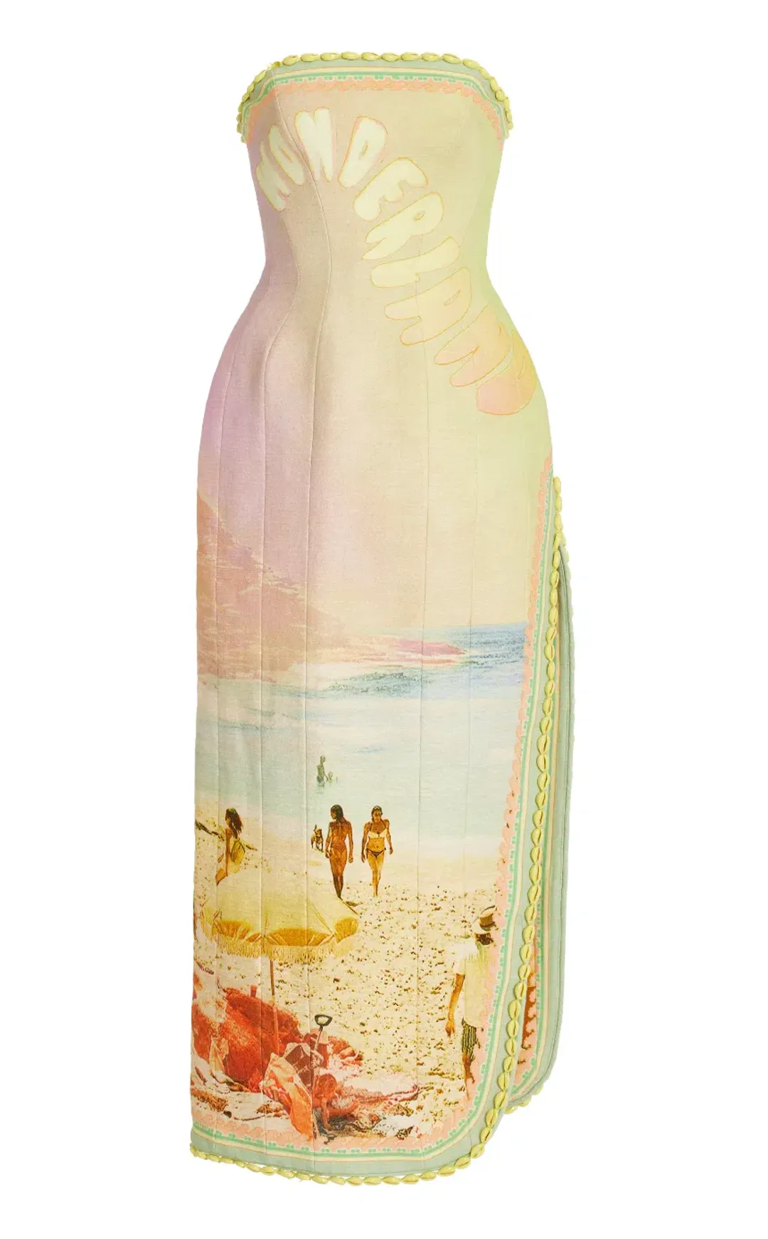 Zimmermann Poster Print Coaster Structured Midi Dress Multi Size 0 / AU 8 for rent on The Volte - main image