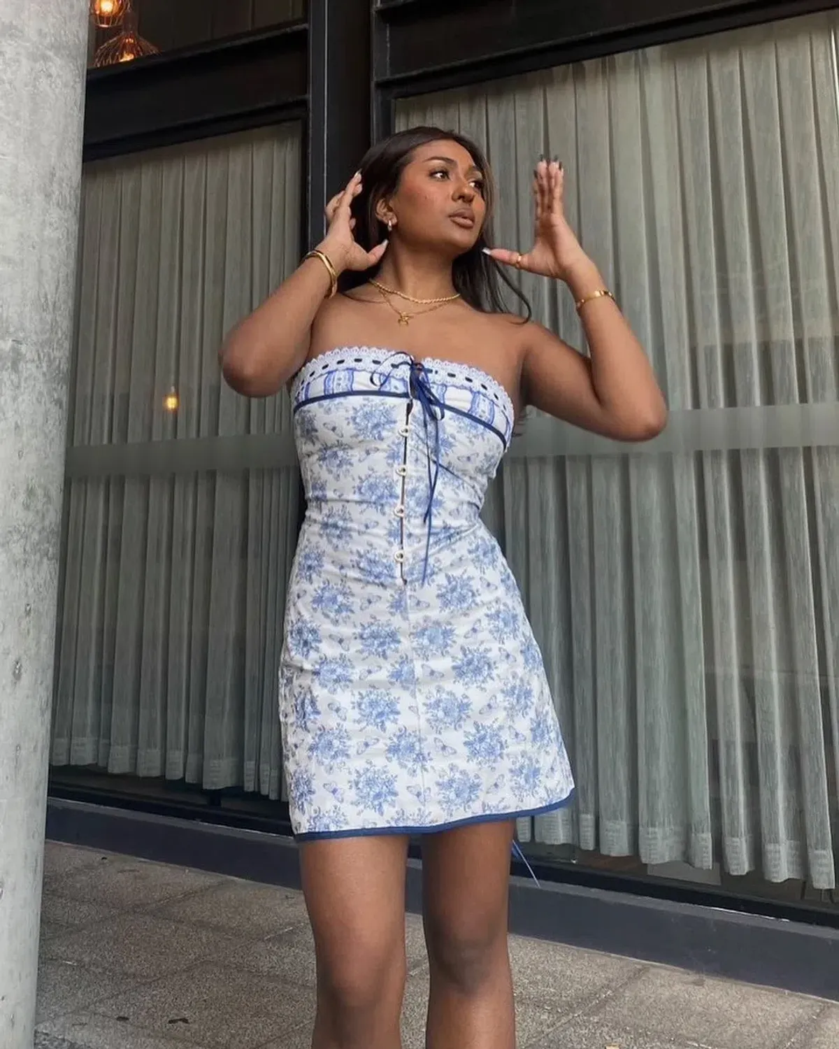 With Jean Sabrin Dress in Toile Papillon White Size S / AU 8 - Image 2