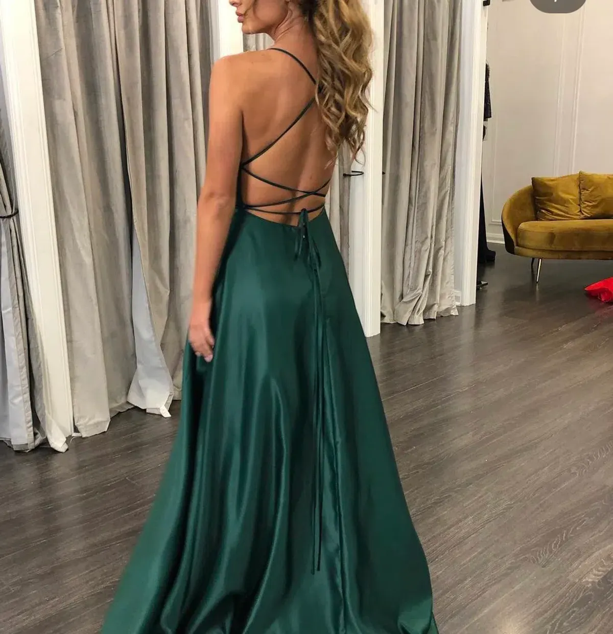 Coco Chanel Maddy Gown Emerald Gown Size 8 - Image 2