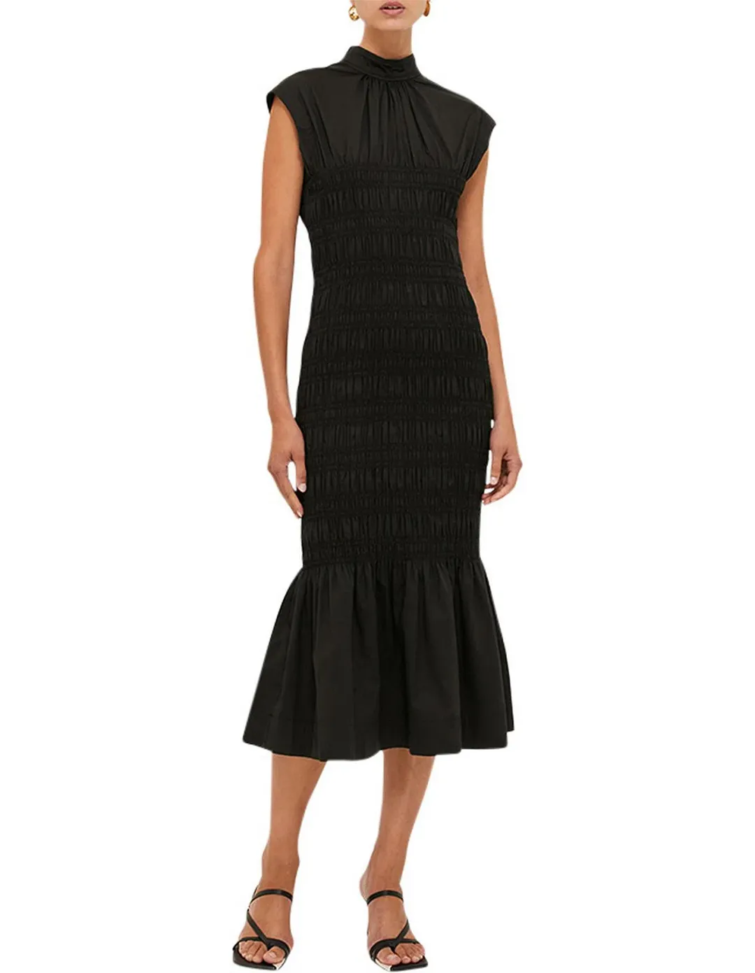Saba Kiera Shirred Dress Black Size 10 for rent on The Volte - main image