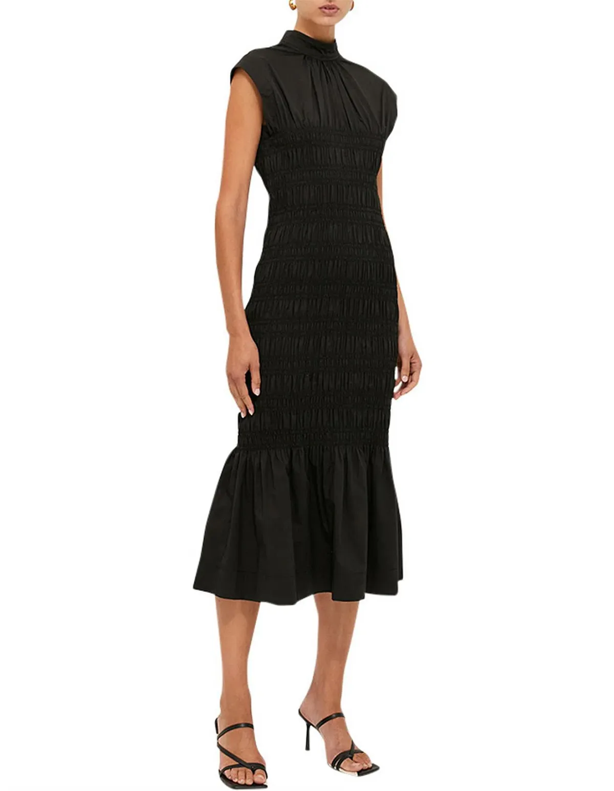 Saba Kiera Shirred Dress Black Size 10 for rent on The Volte - main image