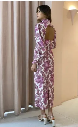 Alemais Isla Midi Dress Magenta Size 8 for rent on The Volte - image 3