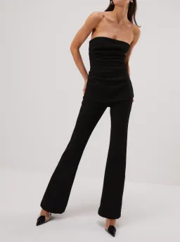 MISHA Bronte Bonded Crepe Jumpsuit Black Size M for rent on The Volte - image 1