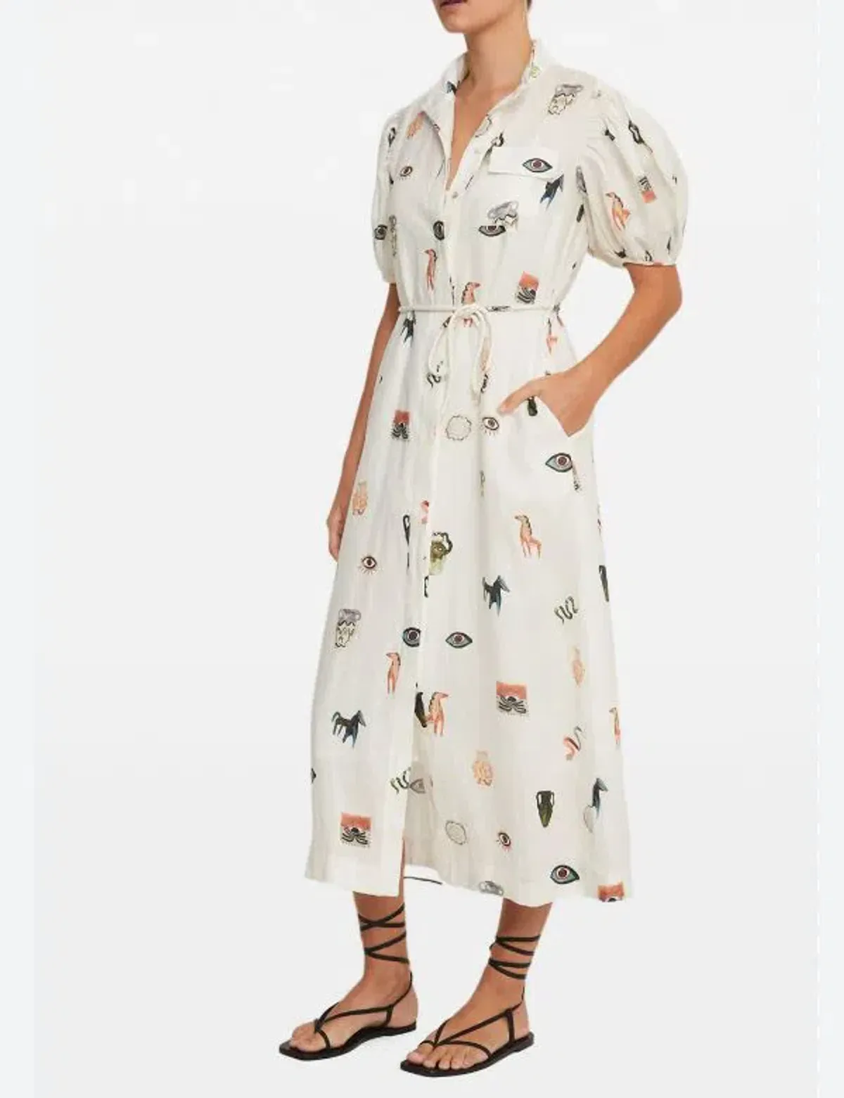 Alemais Hera Midi Dress in Ivory Size 12 - Image 1