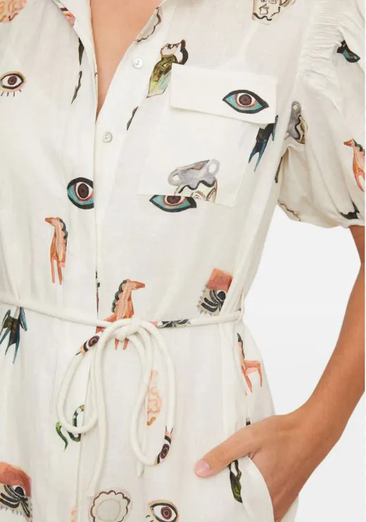 Alemais Hera Midi Dress in Ivory Size 12 - Image 4