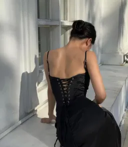 House of CB Anabella Lace Up Corset Maxi Dress in Black Size M / AU 10 for rent on The Volte - image 5