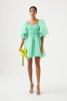 Aje Astrid Tie Back Mini Dress Green Size 12 / L for rent on The Volte - image 1