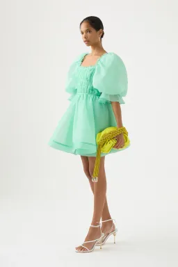 Aje Astrid Tie Back Mini Dress Green Size 12 / L for rent on The Volte - image 2