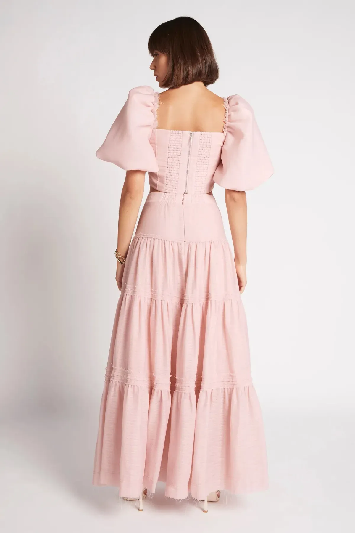 Aje Esme Puff Sleeve Cropped Top Pink Size 10 / M - Image 2