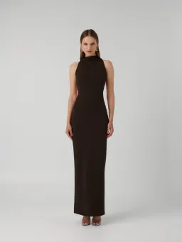 Effie Kats Ambre Gown - Coffee - Size M (10) for rent on The Volte - image 1