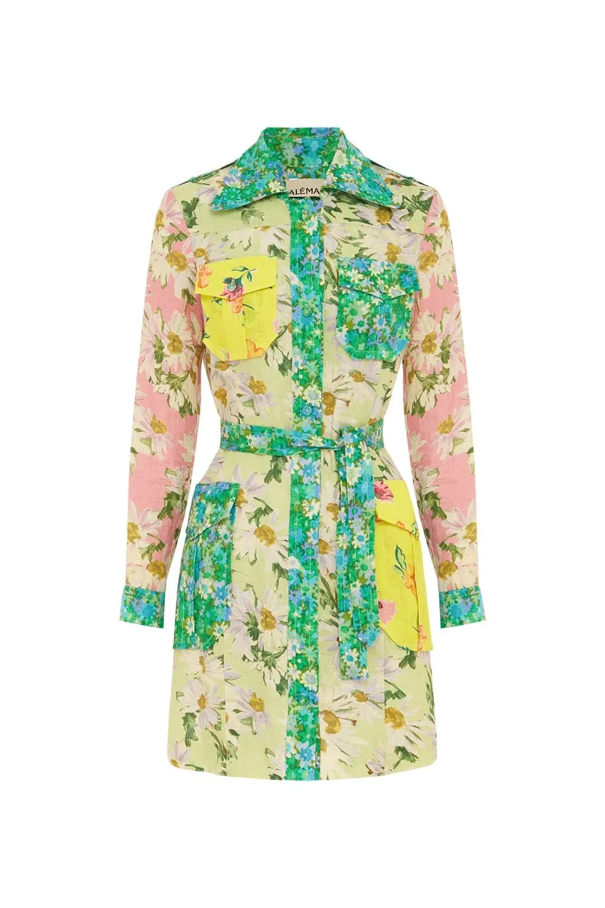 Alemais - Kenzie Patchwork Mini Dress Floral - Size 14 - Image 1