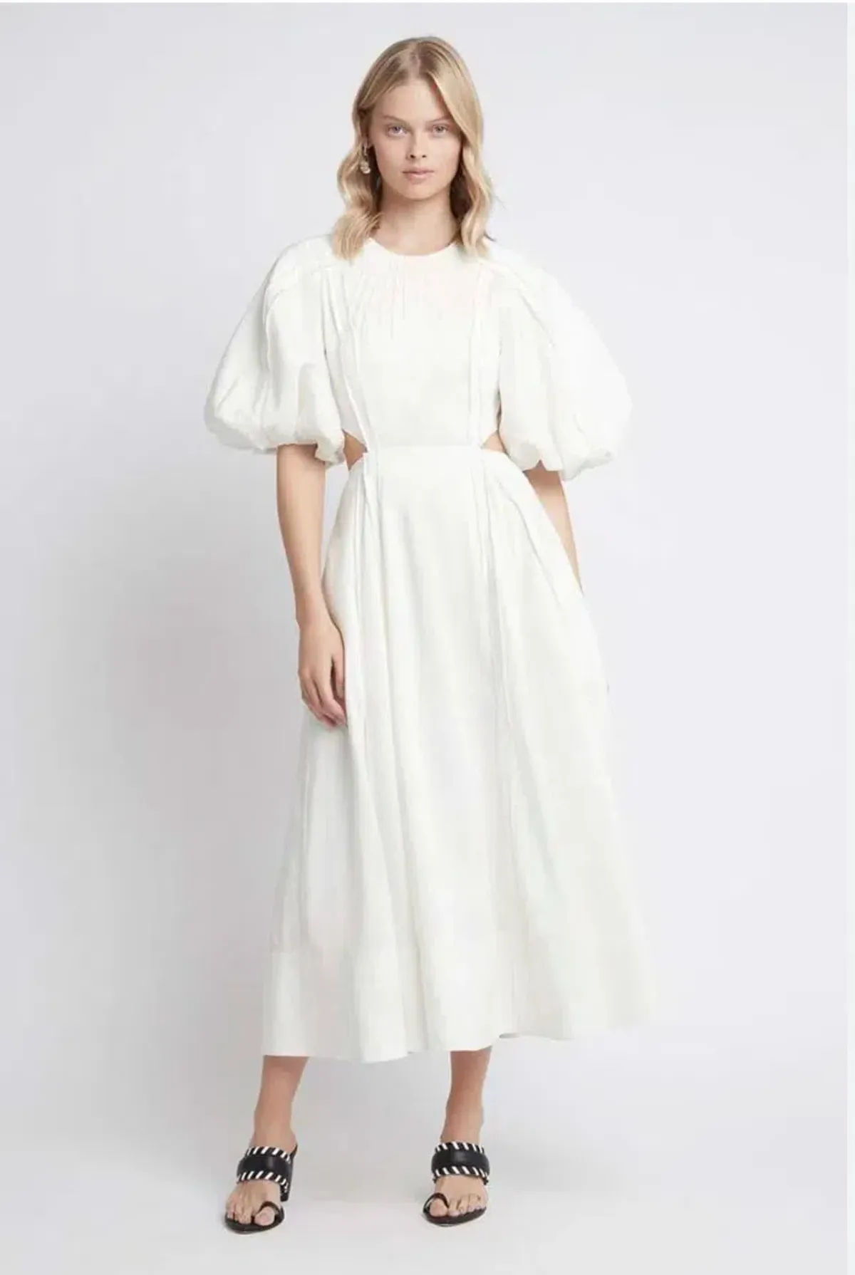 Aje Revitalise Cut Out Midi Dress White Size AU 10 - Image 1