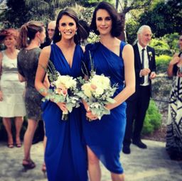 Carla Zampatti Waterfall Dress Blue Size 8 for rent on The Volte - image 3