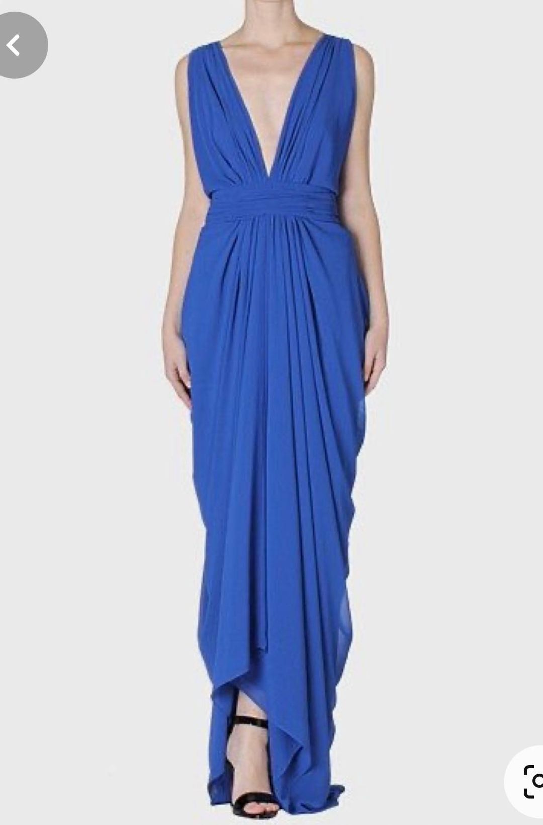 Carla Zampatti Waterfall Dress Blue Size 8 for rent on The Volte - main image