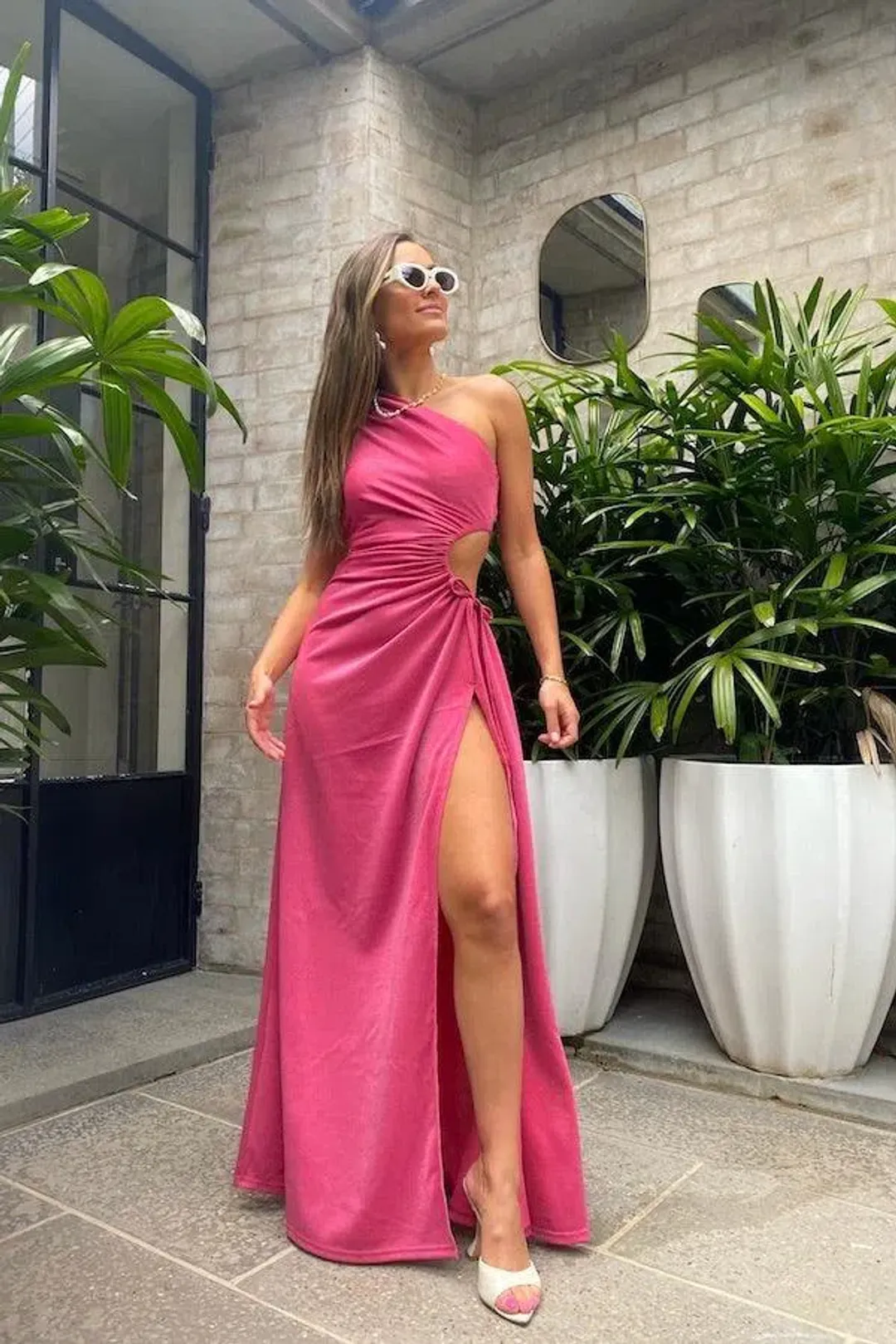 Sonya Moda Nour Shimmer Maxi Dress Pink Size AU 6 for rent on The Volte - main image