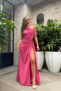 Sonya Moda Nour Shimmer Maxi Dress Pink Size AU 6 for rent on The Volte - image 3
