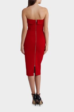 Alex Perry Elsie Red Stretch Strapless Cuff Red Size 6 for rent on The Volte - image 3