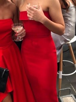 Alex Perry Elsie Red Stretch Strapless Cuff Red Size 6 for rent on The Volte - image 4