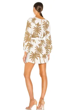 Retrofete Grace Palm Dress White/Gold Palm Size 8 for rent on The Volte - image 2