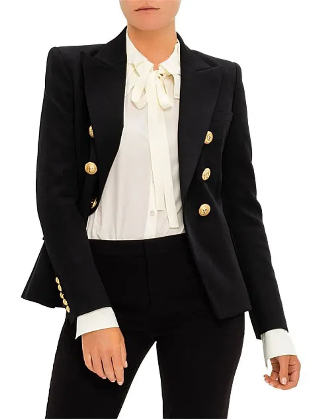 Balmain Double-breasted Wool-twill Blazer With Gold Buttons Size 40/Au 12 for rent on The Volte - main image