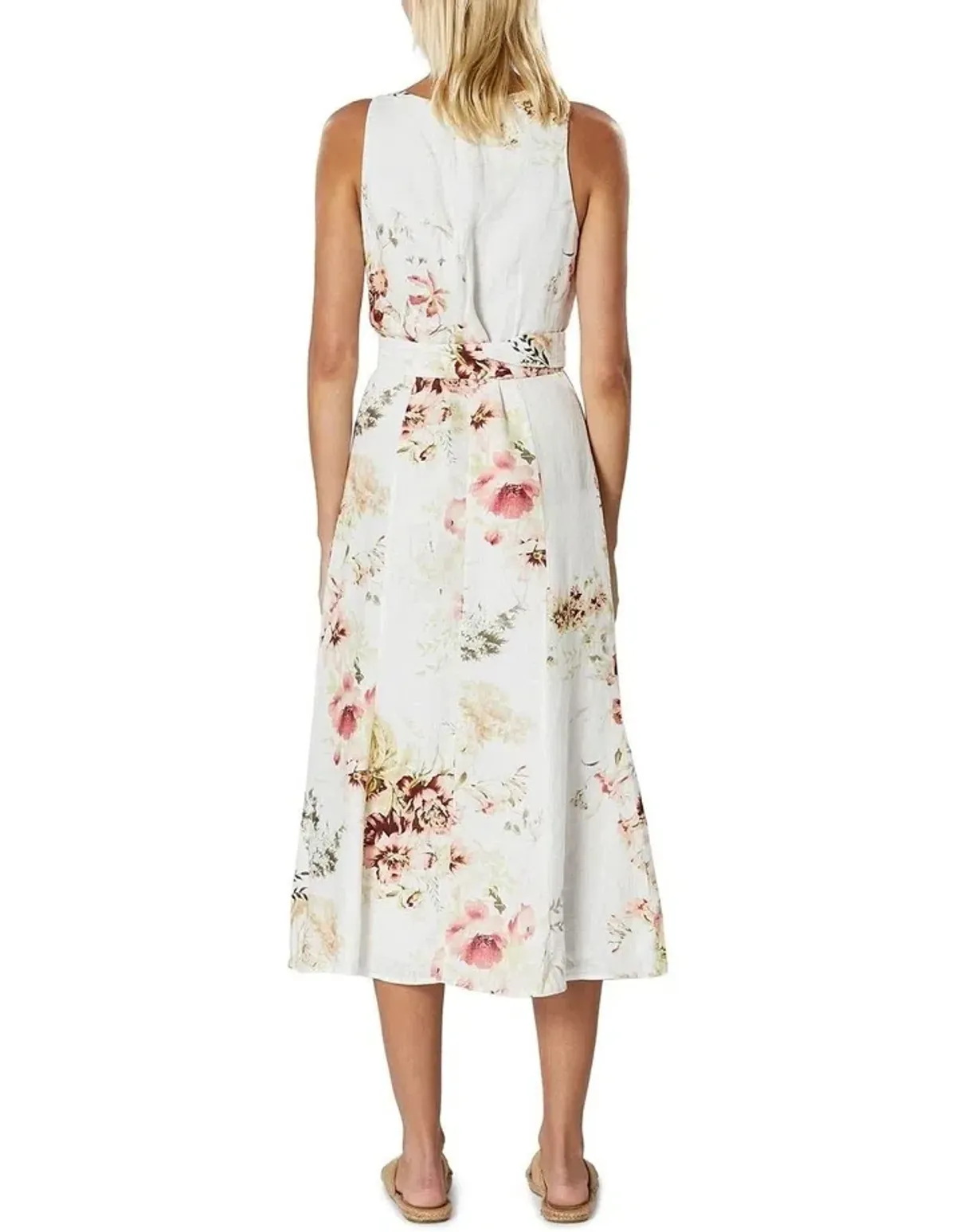Winona Delphiniums Button Midi Dress Floral Size 6 - Image 3