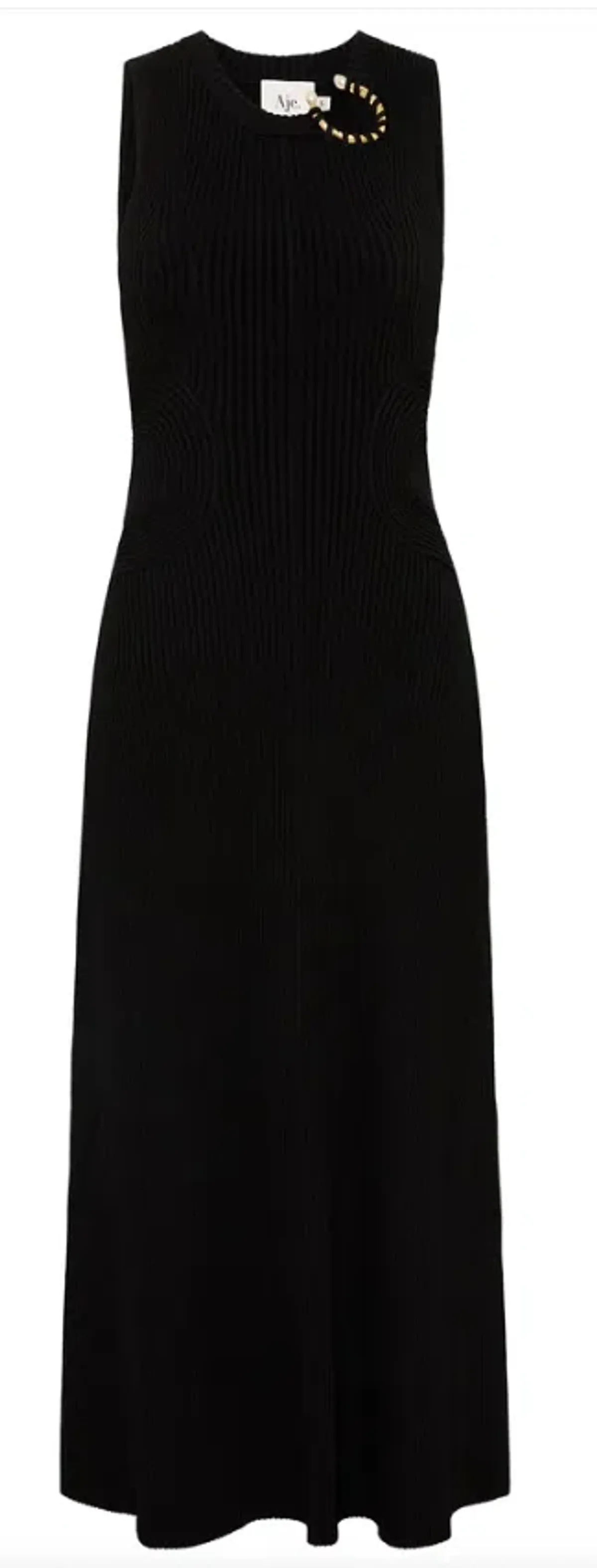 Aje Crescent Knit Midi Dress Black Size 12 / L - Image 4