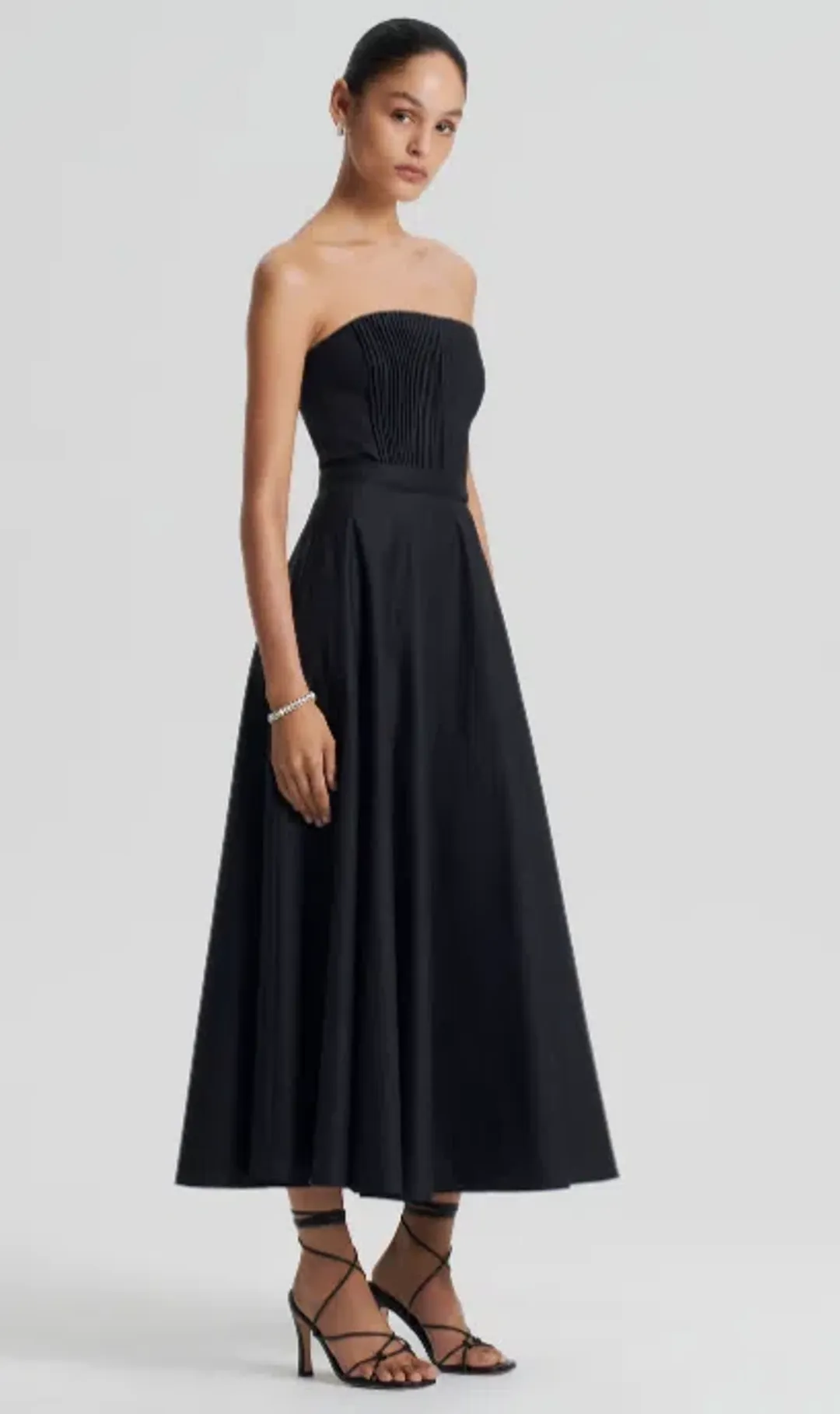 Scanlan Theodore Parachute Bustier Midi Dress Black Size 10 for rent on The Volte - main image
