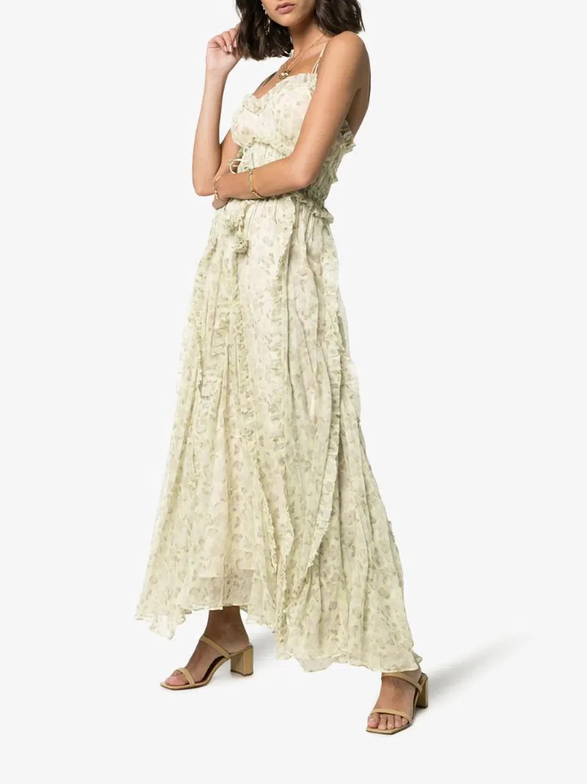 Lee Mathews Nina Crinkle Silk Floral Cami Dress Floral Size 12 - Image 5