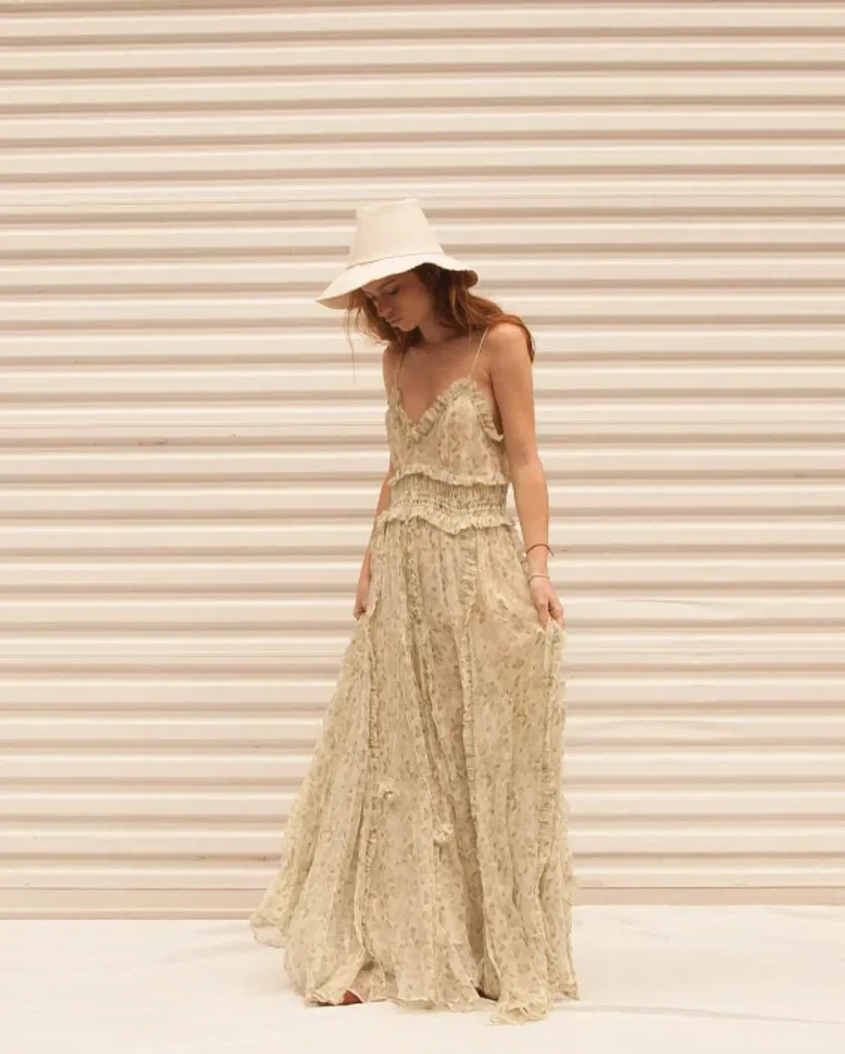 Lee Mathews Nina Crinkle Silk Floral Cami Dress Floral Size 12 - Image 4