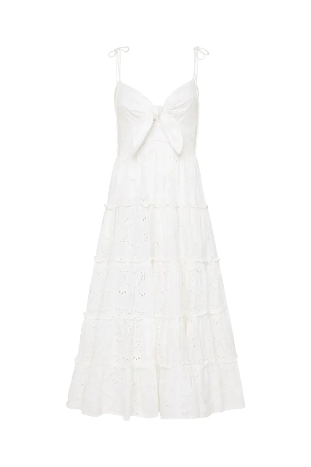 Palm Noosa James Midi Dress in White Linen Size 12 for rent on The Volte - main image