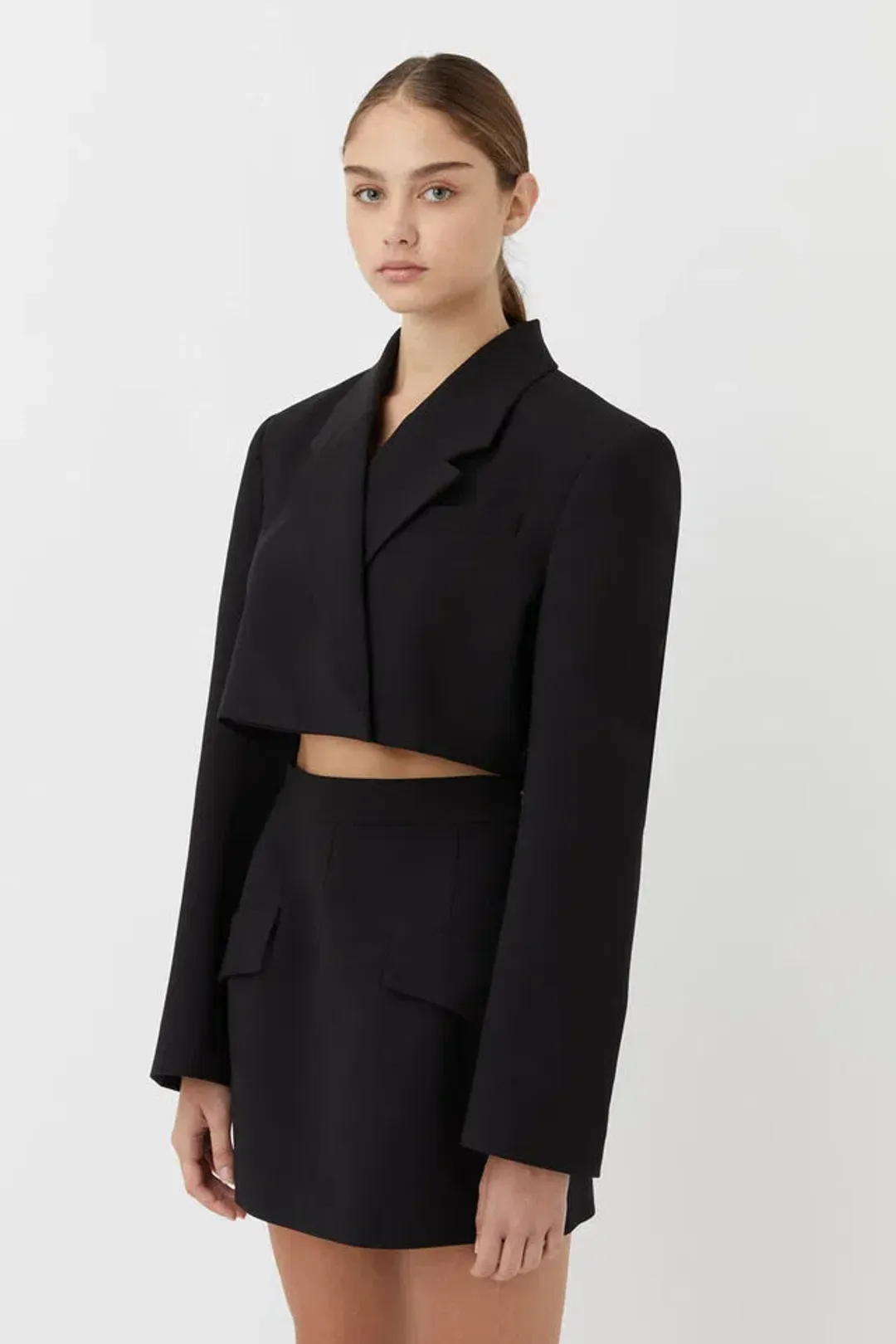 Camilla and Marc Camellia Tailored Cut Out Blazer Mini Dress Black Size 8 for rent on The Volte - main image