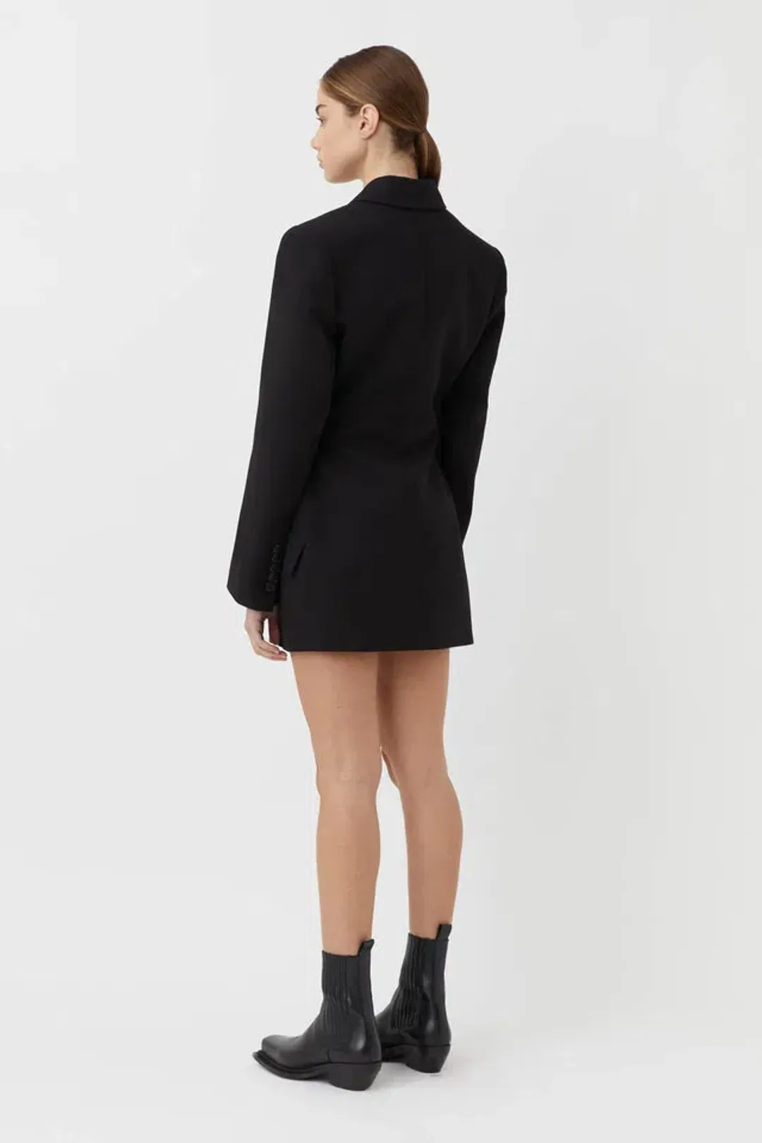 Camilla and Marc Camellia Tailored Cut Out Blazer Mini Dress Black Size 8 for rent on The Volte - main image