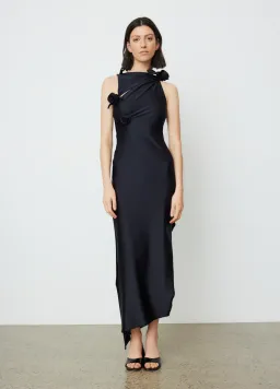 Coperni Asymmetric Flower Gown Floor Length Black Size L/Au 10 for rent on The Volte - image 1