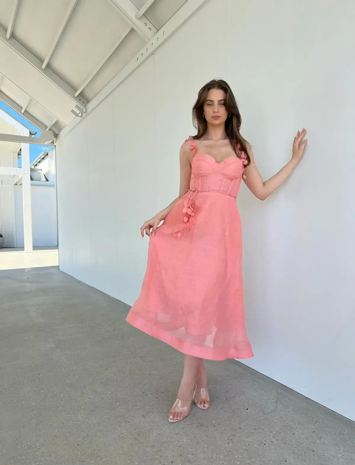 Zimmermann Wonderland Midi Corset Dress Pink Size 2 / AU 12 - Image 5