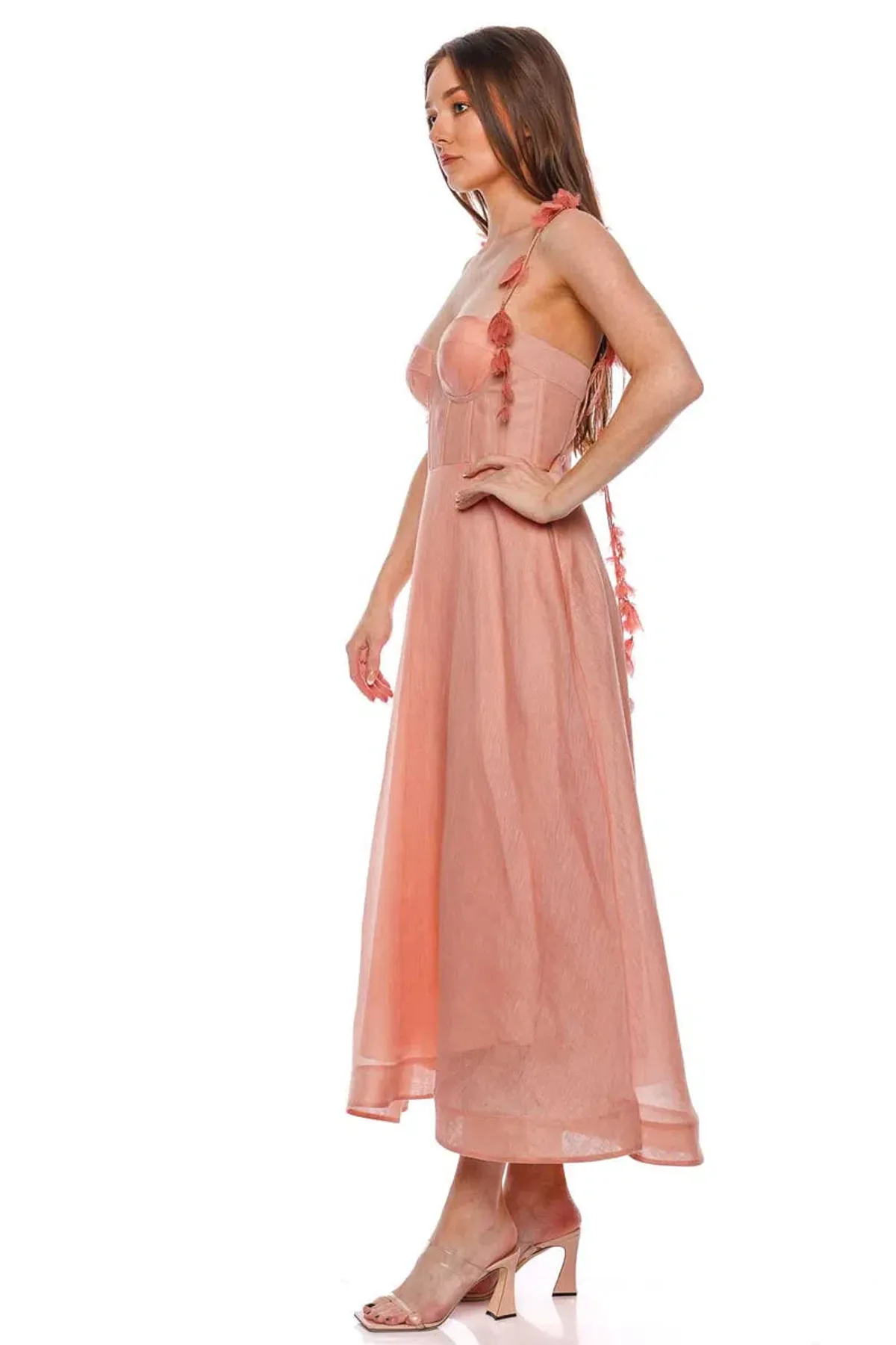 Zimmermann Wonderland Midi Corset Dress Pink Size 2 / AU 12 - Image 2