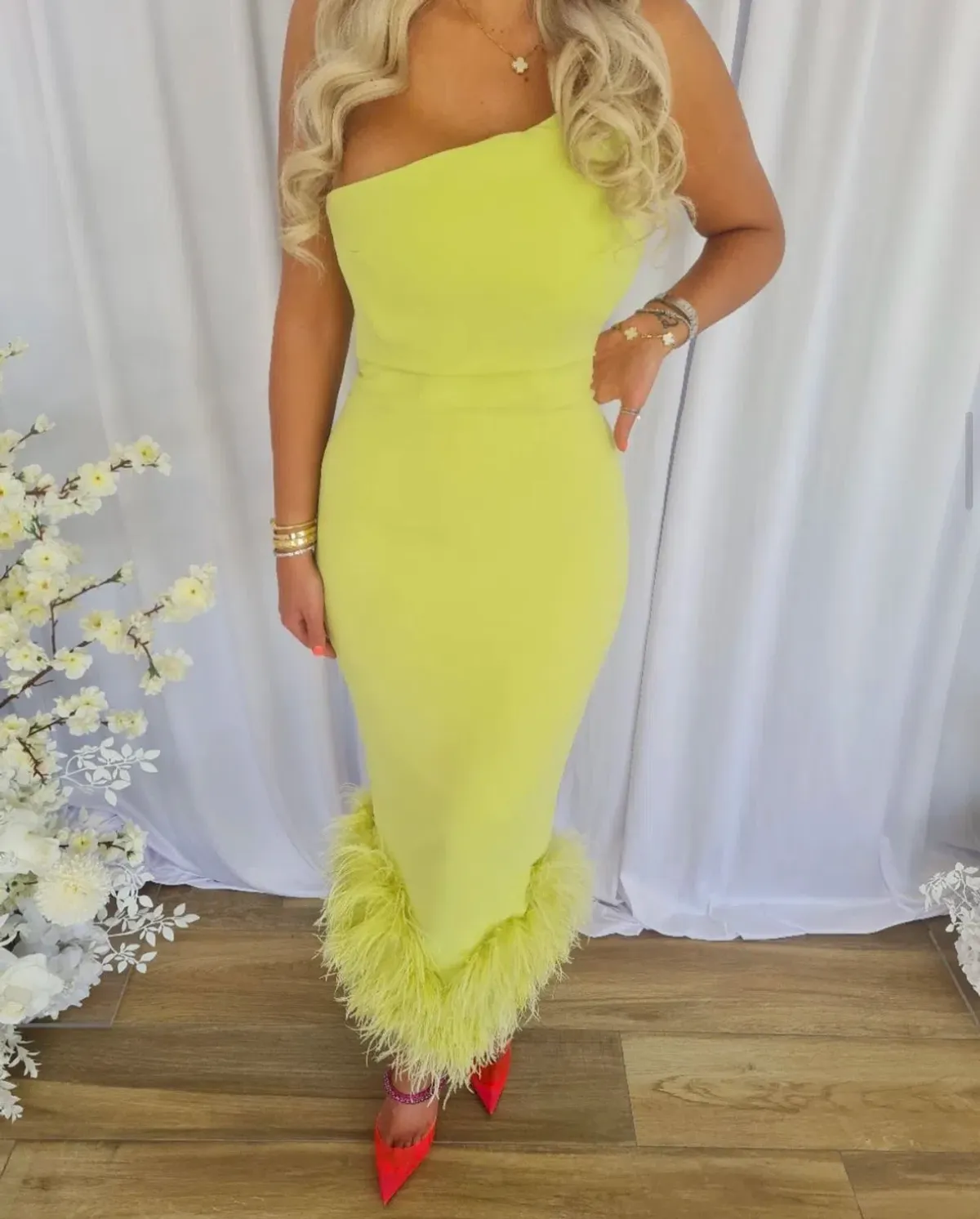 House of CB Alessia Midi Dress in Lime Size M/Au 10 - Image 3